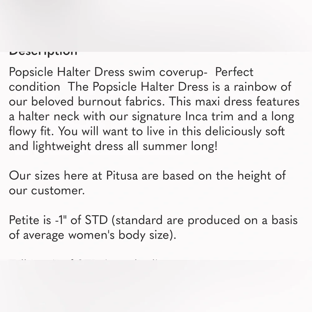 Pitusa Popsicle Halter Dress Rainbow-Petite NWT - Picture 13 of 13